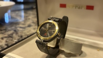 Ferrari Formula by Cartier Watch 1980s Quartz Black Dial FULL SET Box Papers