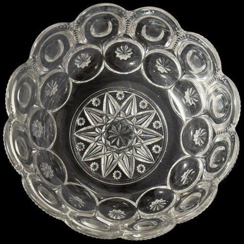 Antique Victorian Adams & Co Bowl Palace Moon and Star 1888 EAPG Clear Glass 10" - Picture 2 of 10