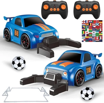 2 Pack Mini Football Remote Control Car for Kids - RC Cars Soccer Match + Music - Image 1 of 4