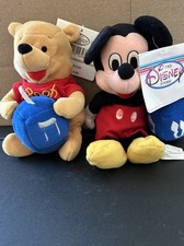 Disney Store Mini Bean Bags Dreidel Mickey and Hanukkah Pooh Plush