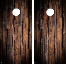 Dark Uneven Hard Wood Blank Board Series Cornhole Board Decal Wrap FREE SQUEEGEE