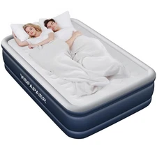 Air Mattress Full with Built in Pump Raised, 18'' High Inflatable Mattress El...