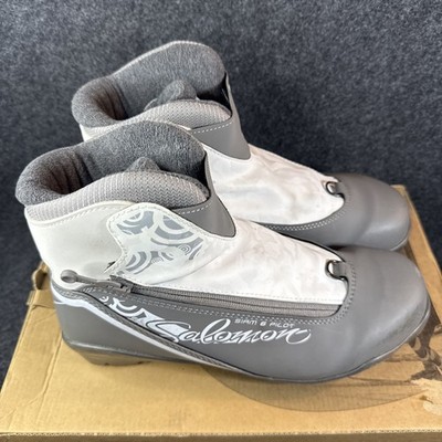 Salomon Siam 6 Pilot Classic - Women Size 9 Gray Zip/Lace Cross Country Ski Boot