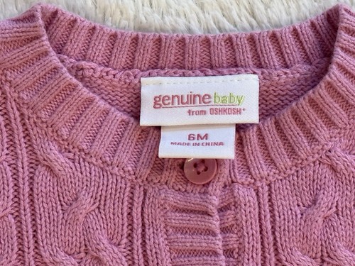 Genuine Baby from OSHKOSH-Baby Girls Cardigan Sweater -Size 6 Months - NWT - Picture 3 of 5
