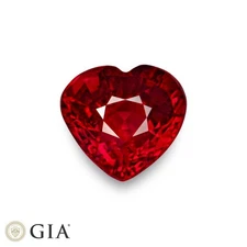 GIA & GRS Certified PIGEON'S BLOOD Ruby 2.01 Ct. Natural Untreated HEART Rare