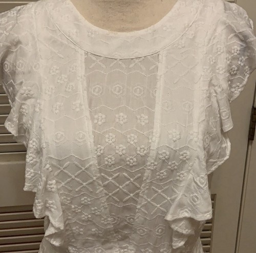 CHELSEA & VIOLET französisches elegantes ärmelloses Kleid weiß Spitze Größe Small/gebraucht - Bild 4 von 17