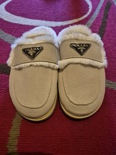 Prada Suede Shirring Mule Shoes Size 4 Lightly Used