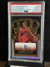 SCOTTIE BARNES 2021 Crown Royale Gold Rookie auto /10 PSA 9 Auto 10 SP Raptors