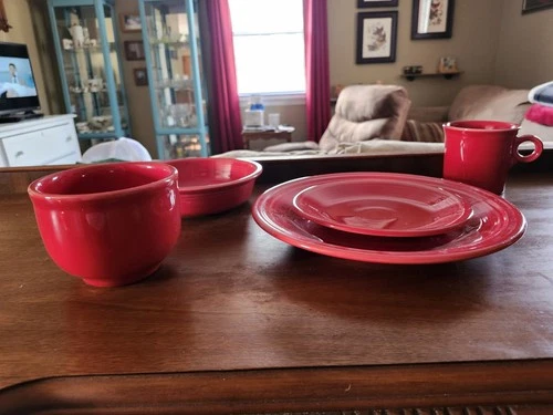 Fiestaware Red 5 Piece  Place Setting