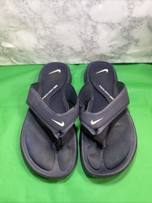 nike comfort footbed flip flops size 9 navy P-37