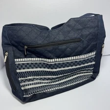 Canyon Sky Denim Weekender Bag Southwest Jacquard Cowgirl Woven Purse READ