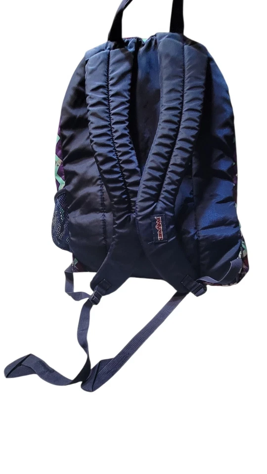 Jansport Big Student Backpack Chevron Purple and Teal - Image 4 of 4