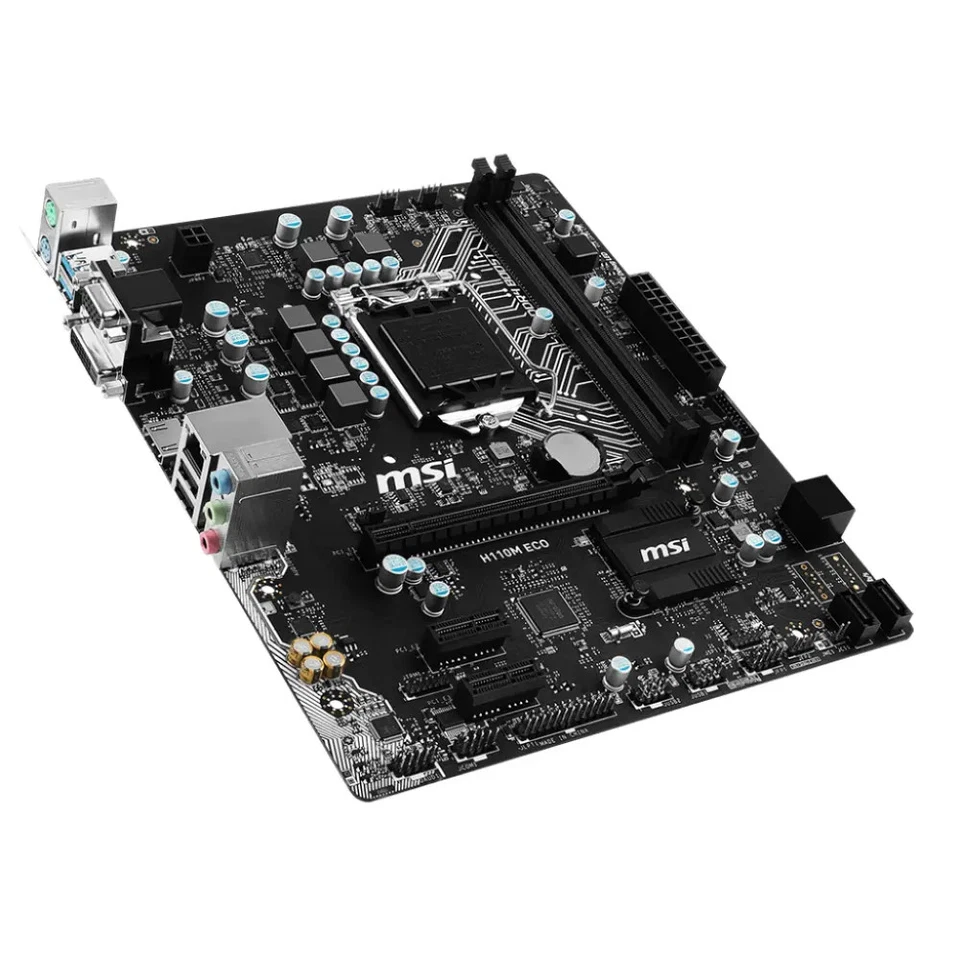 MSI H110M ECO: LGA 1151, M-ATX, DDR4, USB 3.0, SATA3, DVI-D, HDMI Gigabit LAN - Imagen 2 de 4