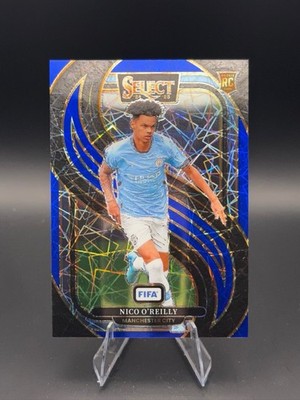 2024-25 Panini Select Fifa - Mezzanine Nico O'Reilly #125 Blue Lazer Prizm (RC)