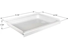 Icon 15238 Shower Pan SP2432RH-PW Right Hand Drain - Polar White