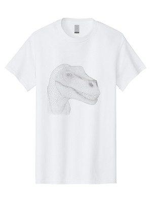 T-Rex-Wireframe Mens Graphic Tee, 100% Cotton, Casual Summer Wear