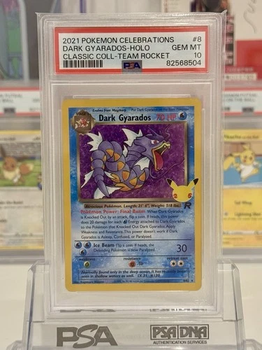 Pokémon TCG Dark Gyarados Holo Card 8/82 Celebrations Classic Collection PSA 10