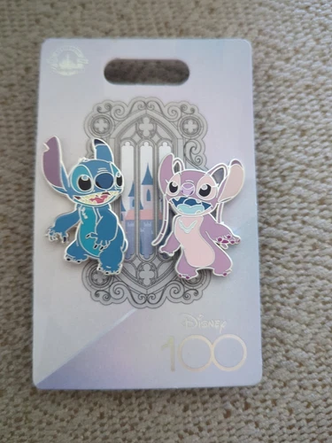 Disney Platinum 100 Years Of Wonder 100th "Stitch & Angel"  2 Pin Set