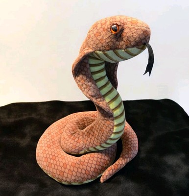 2014 WILD REPUBLIC 14  PLUSH KING COBRA STANDING SNAKE BROWN HOODED REPTILE 