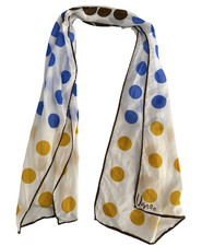 VTG Vera Neumann Scarf Polka Dot Japan Made Long Oblong Retro Signed MCM