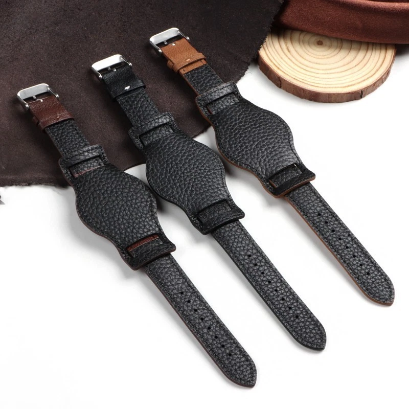 Cinturino orologio stile militare fascia pelle mucca misura 18/20/22 mm UK-WBU0093 - Immagine 2 di 4