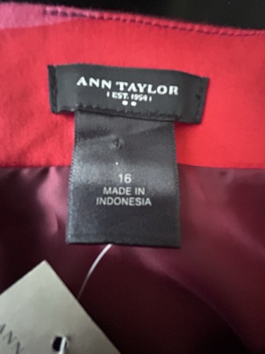 Ann Taylor Skirt 16 Pink Red Purple Mod Geometric Lined NWT $79 - Imagen 4 de 13