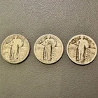 US Coins 90% Silver Lot (3) 1925 P/1926 P/1927 P Standing Liberty Quarter