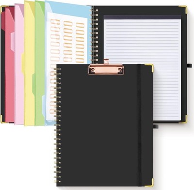 Clipboard Folio with Refillable Lined Notepad for Letter Size 11'' x 8.5'' 5 Di