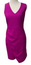 Banana Republic Mini Wrap Dress Pink Sheath Sleeveless Vneck Lightweight Size 2