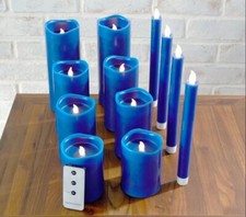 Home Reflections 12pc Ultimate Flameless Candle Set H271337 classic blue