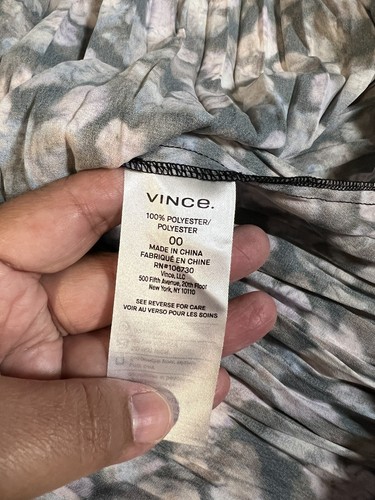 Vince Micro Painted Twist Drape Floral Midi Dress Multicolor Women’s Size 00 - Picture 8 of 9