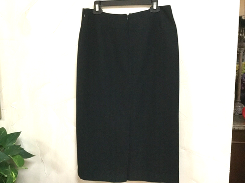 Jones New York Women Size 10 Midi Straight Skirt Below Knee Lined Black Polyeste - Picture 2 of 6