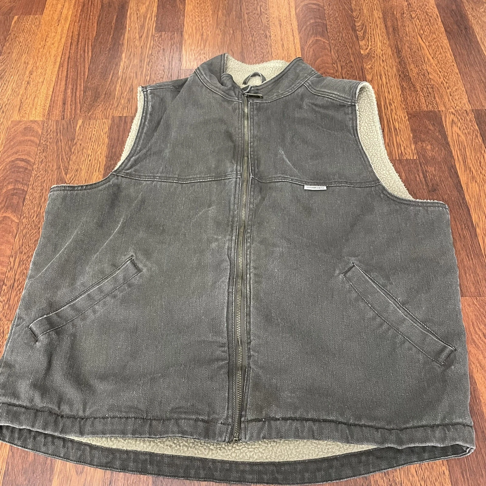 Wolverine Sherpa Lined Upland Full Zip Vest Mens Brown Work Wear XL
