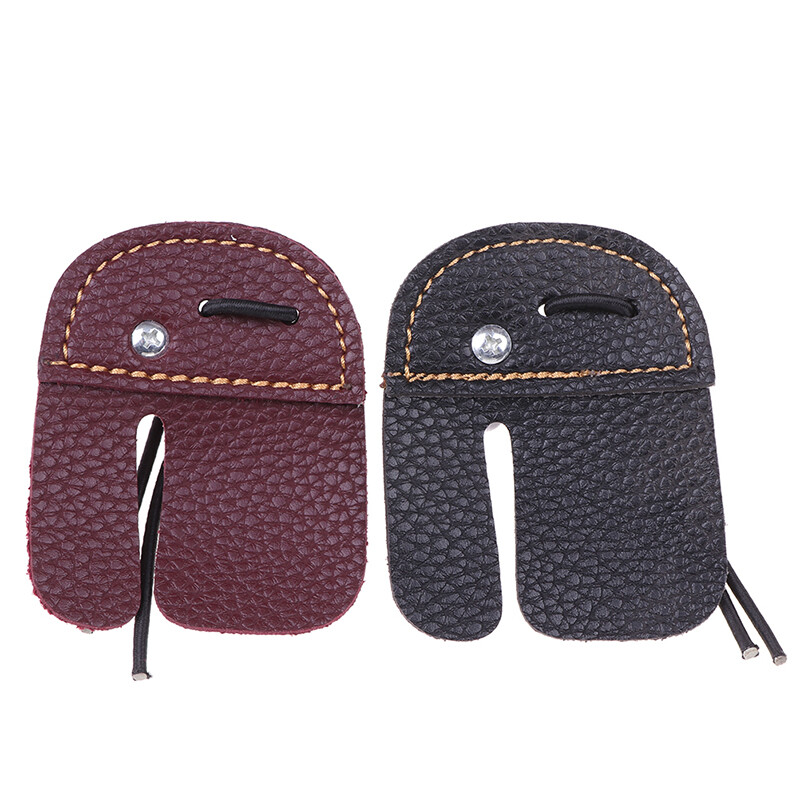 Leather Archery Finger Guard Protection Pad Glove Tab Bow Shooting Protector)