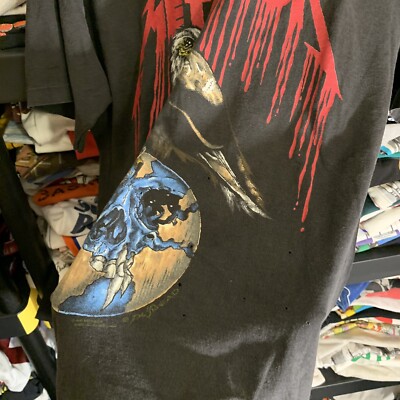 Metallica 1994 Black Tour T-Shirt Vintage - Eagle Pushead Sz Large