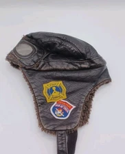 Disney Store Youth Piston Peak Planes Fire & Rescue Faux Leather Aviator Hat