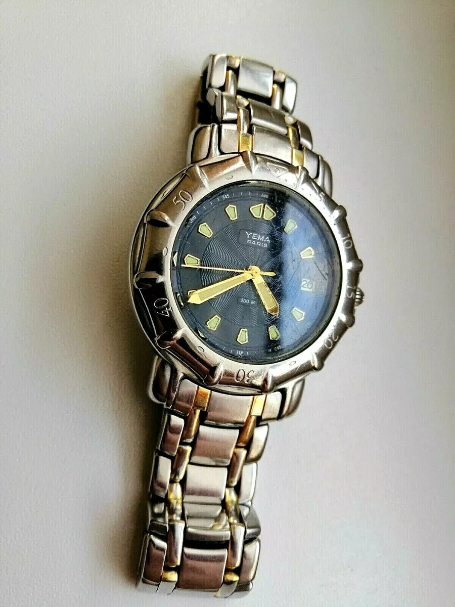 Vintage YEMA Paris Quartz Men s Diver Watch 200 m Screw down crown. Rare