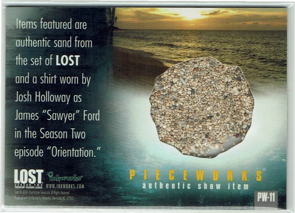 Lost Season Two Pieceworks Prop Relic PW-11 Josh Holloway Sand from the Set - Image 2 of 2