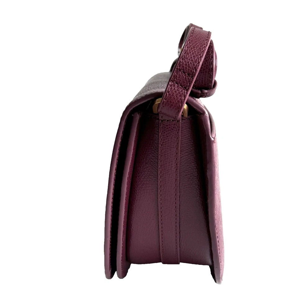 Ted Baker Handbag Small Burgundy Leather Bag - Sohho Saddle Padlock - RRP £140 - Image 3 of 4
