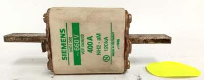 SIEMENS FUSE 550V 400A NH2-AM 120KA 3ND1-260 VDE 0636/22