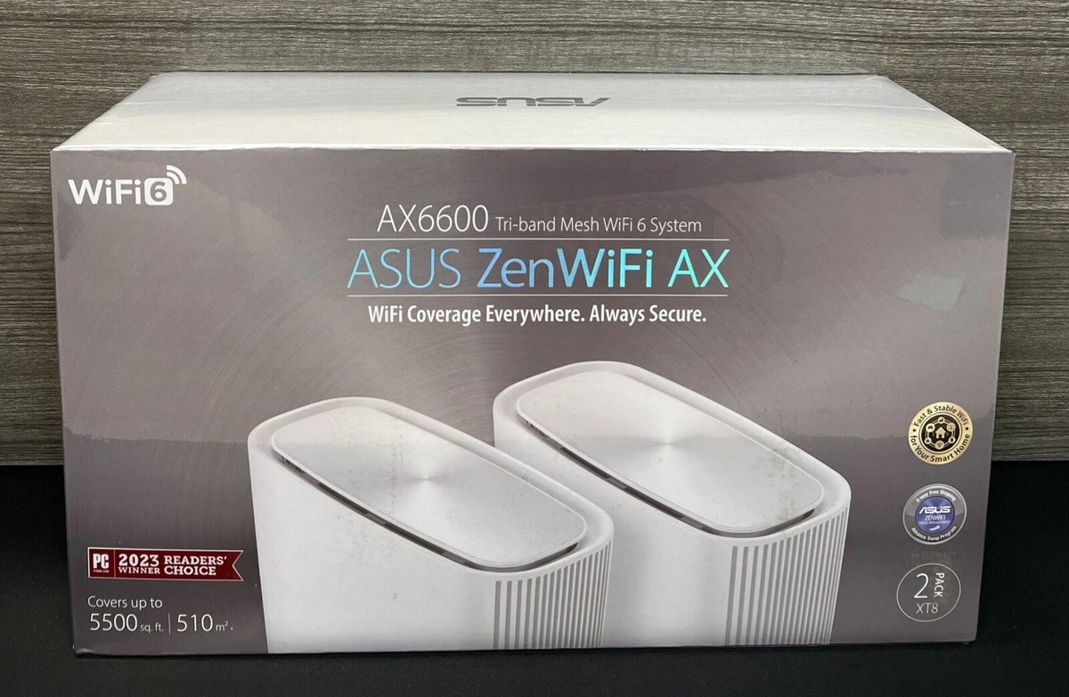 ASUS ZenWiFi XT8 Tri-Band Mesh Wi-Fi 6 System - White (Set