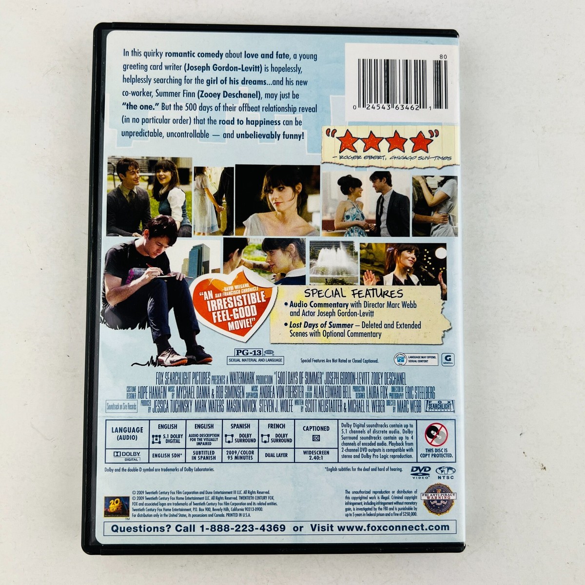 500) Days of Summer DVD Joseph Gordon-Levitt, Zooey