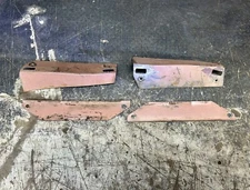 1956 - 1957 CHEVY & PONTIAC 4/D H/T REAR DOOR HINGE & LOCK COVERS (OEM USED SET)