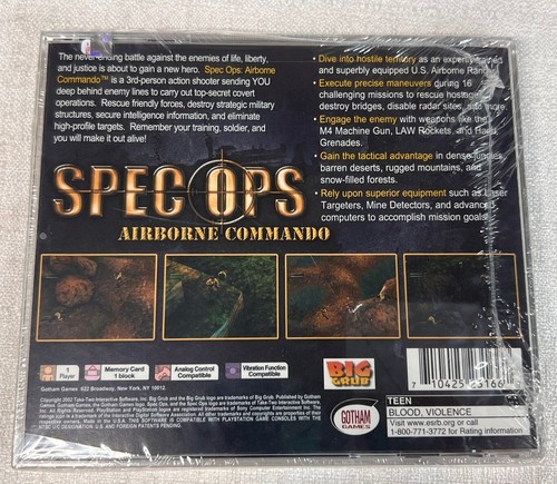 Spec Ops: Airborne Commando PS1 Brand New Factory Sealed US Version Playstation - Picture 3 of 3