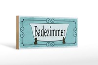 Holzschild Hinweis 27X10 Cm Badezimmer Holz Deko Schild Wooden Sign