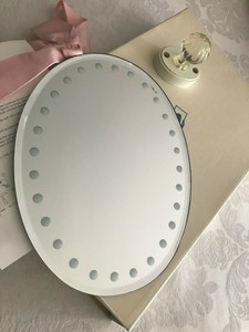 Pottery Barn Kids Polka Dot Oval Shaped Hanging Wall Mirror 10 X