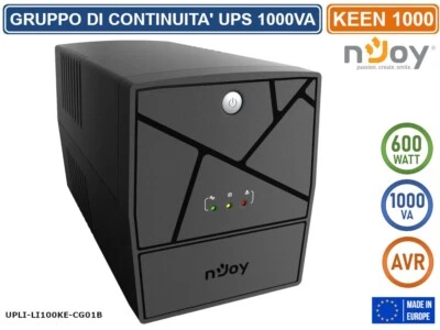 NJOY UPS GRUPPO DI CONTINUITA' KEEN 1000 600 WATT 1000VA AVR 4 PRESE SCHUKO