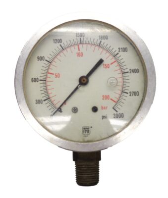 NEW NUOVA FIMA 0-3000PSI PRESSURE GAUGE 4-1/2'' DIA 2'' THICK 3/4''NPT