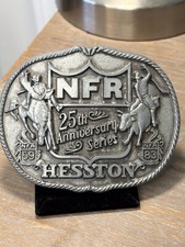 1983 25TH ANNIVERSARY N.F.R. HESSTON BELT BUCKLE FIRST EDITION SO NICE LOOK