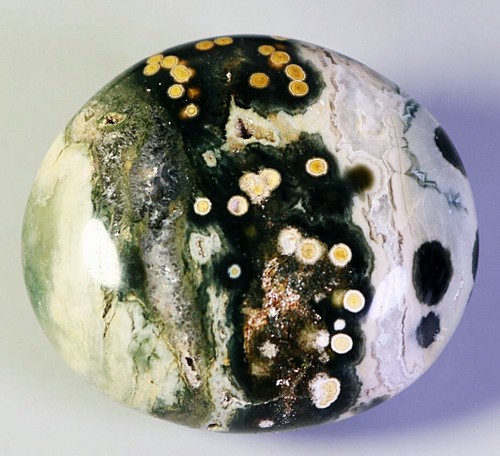 Natürliches rundes Auge Ozean Jaspis Achat Quarz Kristall Palme Stein Mineral Präparat - Bild 11 von 18